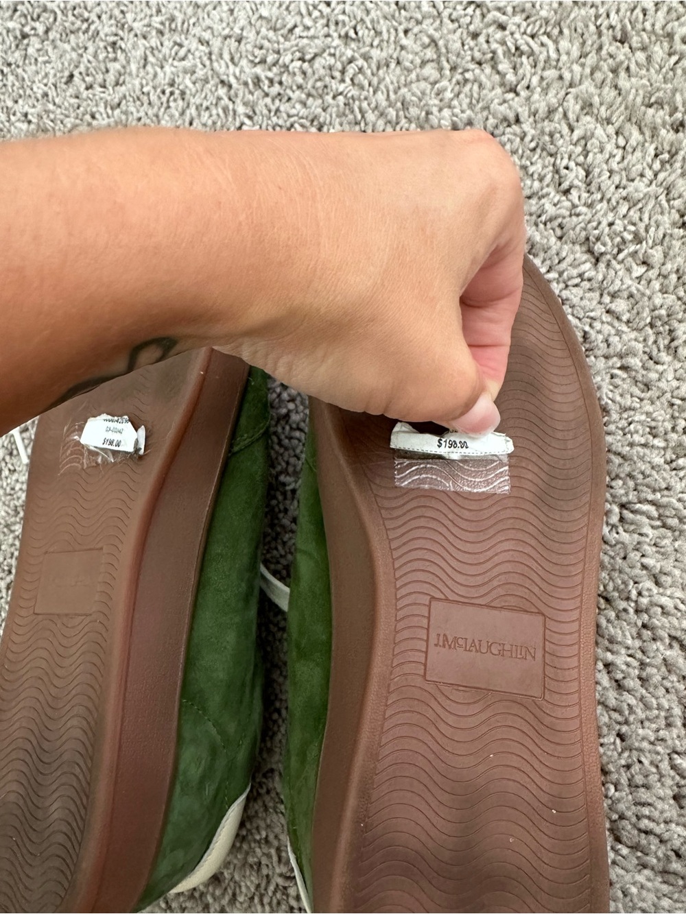 J.McLaughlin Zibby olive green leather suede lace up sneakers size 6.5 NWT - Picture 11 of 16